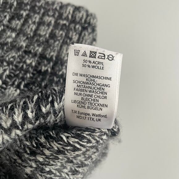 Cynthia Rowley Cowl Neck Wool Blend Sweater Womens Size Medium Tunic Black Gray - Picture 8 of 9